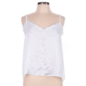 NWT Outrageous Fortune White Lace Trim Satin Button-Down Cami UK 16 / US 12
